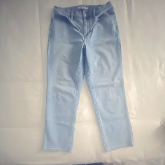 2 pairs, LIKE NEW Land’s End Cropped Straight Leg High Rise Jeans, Blue … - Picture 2 of 7